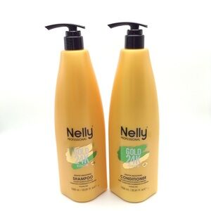 Nelly Professional 24k Gold Keratin Smoothing Shampoo and Conditioner Set
